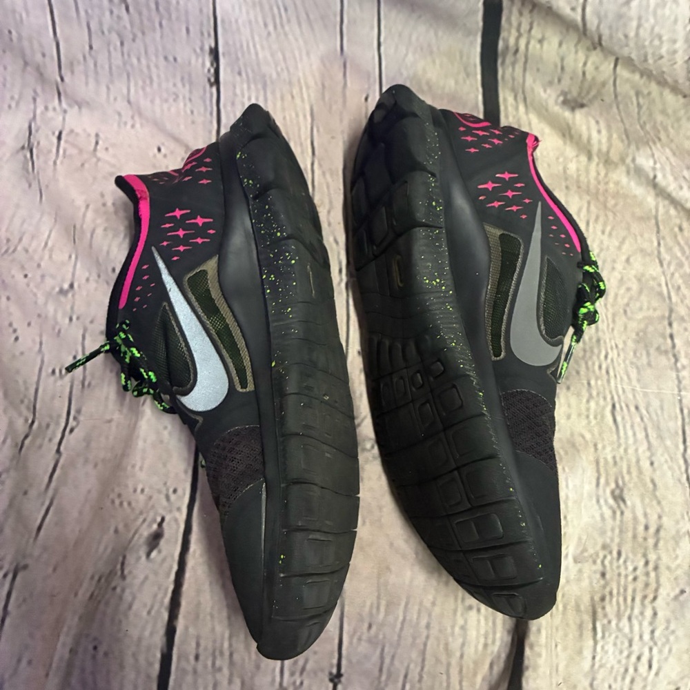 Nike Free Run 5.0 Women's Black Neon Green Pink Sneakers Shoes Size 7 574324 036 - Picture 9 of 13